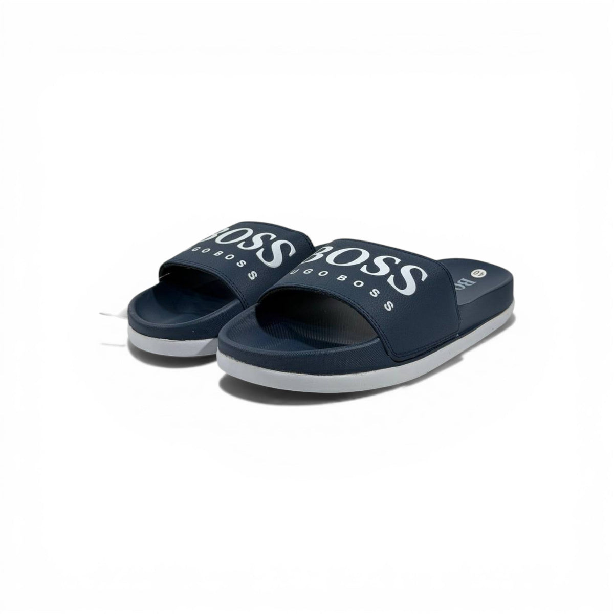 🔵 Hugo Boss Slides – Navy Blue Signature Edition 💎🩴 - MASTERPIECE