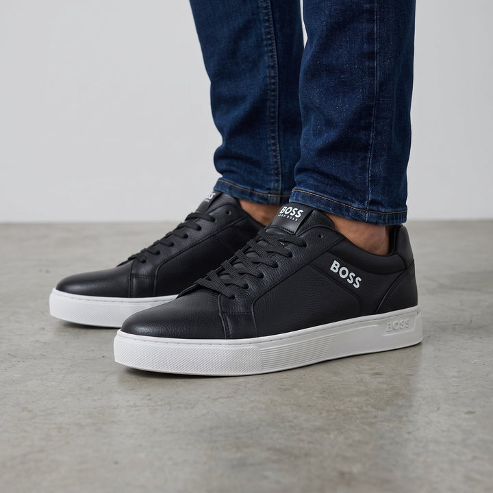 Hugo Boss Leather Sneakers — Black