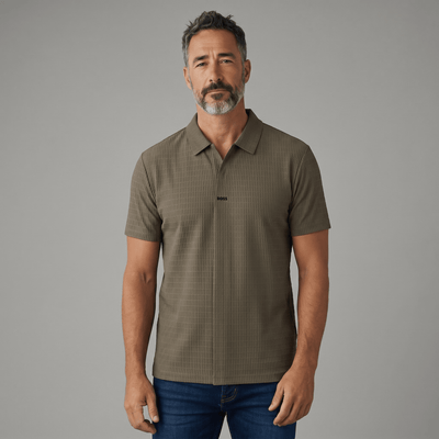🤎🔥 Hugo Boss Textured Luxury Polo Shirt – Smart Casual Premium Edition 👔✨ - MASTERPIECE