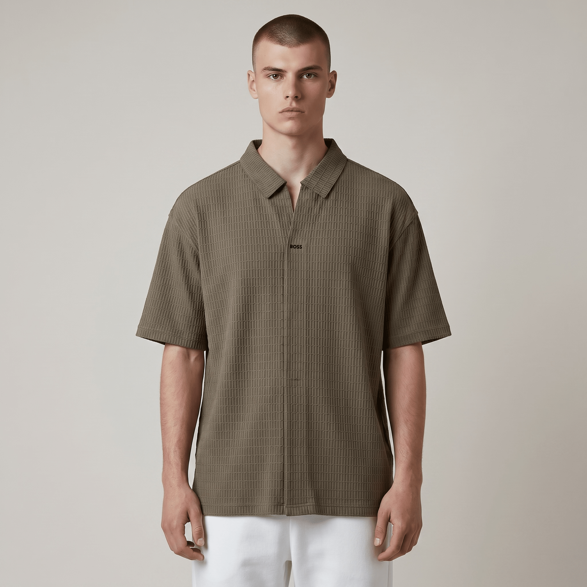 🤎🔥 Hugo Boss Textured Luxury Polo Shirt – Smart Casual Premium Edition 👔✨ - MASTERPIECE