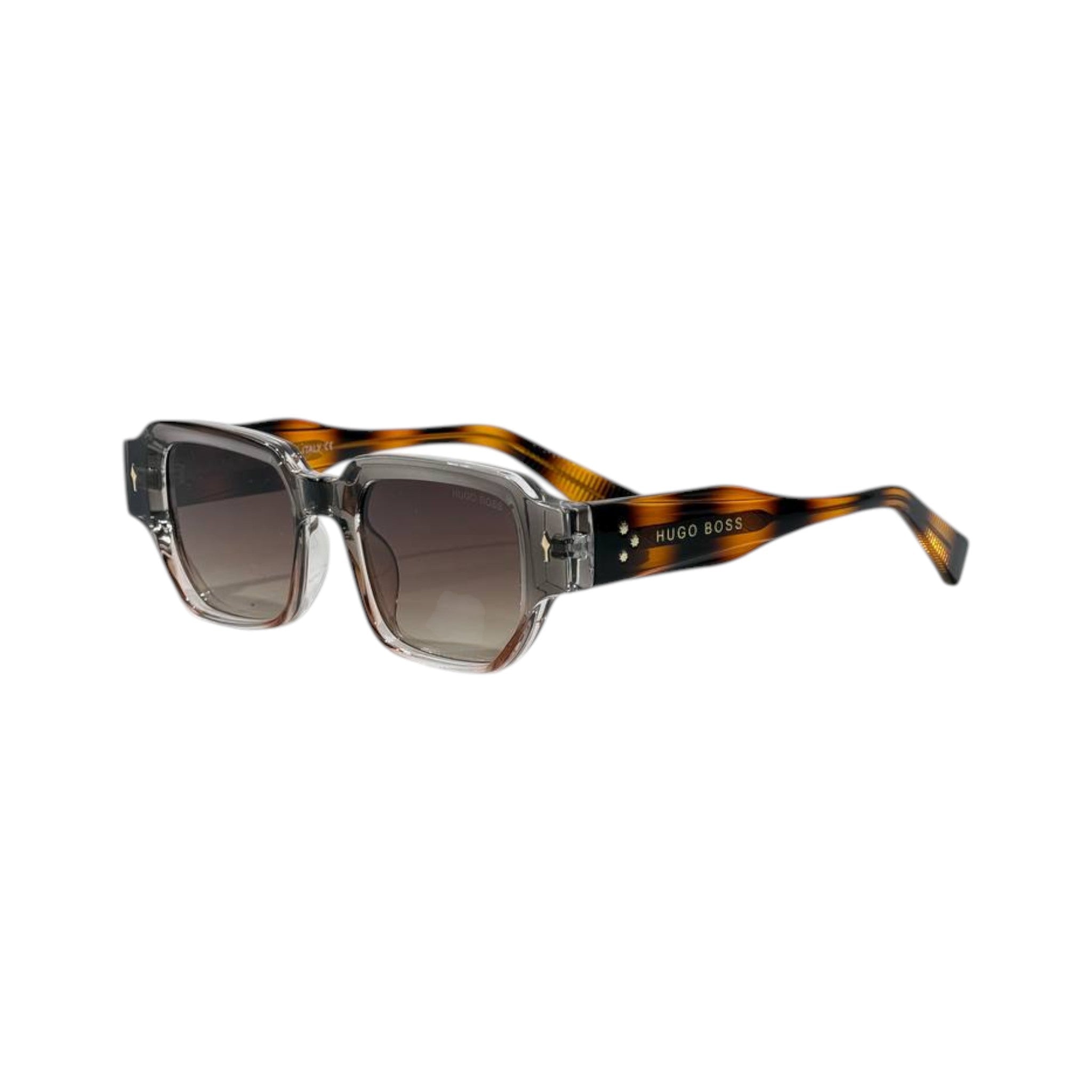 🕶️ Hugo Boss Transparent Tortoise Square Sunglasses | Luxury Statement Collection ✨ - MASTERPIECE
