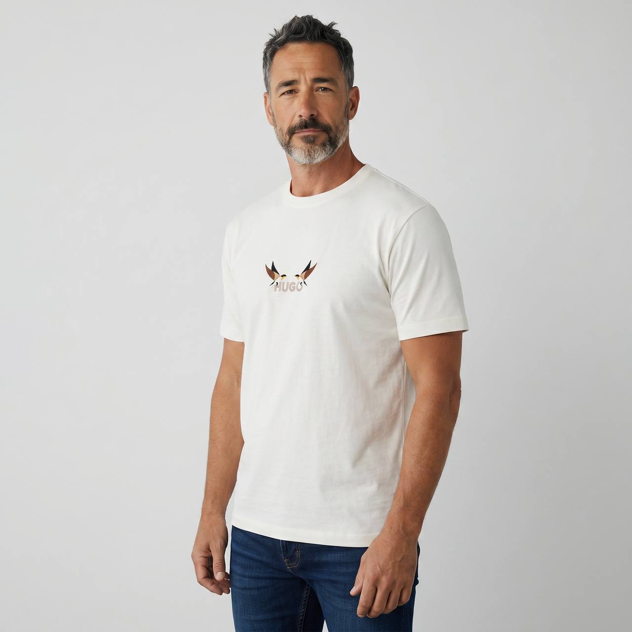 Hugo Eagle Logo Premium T-Shirt – White Edition 🦅🤍 - MASTERPIECE