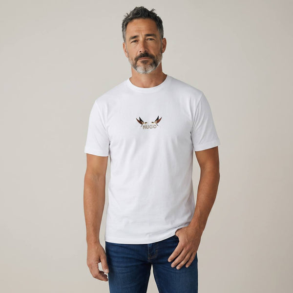 Hugo Eagle Logo Premium T-Shirt – White Edition 🦅🤍