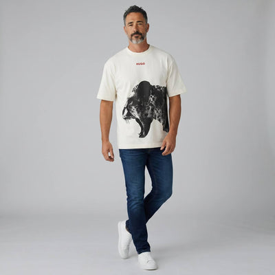 Hugo Roaring Panther Graphic T-Shirt – White Edition 🐆🔥 - MASTERPIECE