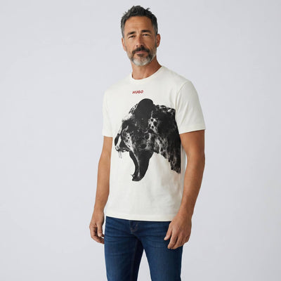 Hugo Roaring Panther Graphic T-Shirt – White Edition 🐆🔥 - MASTERPIECE