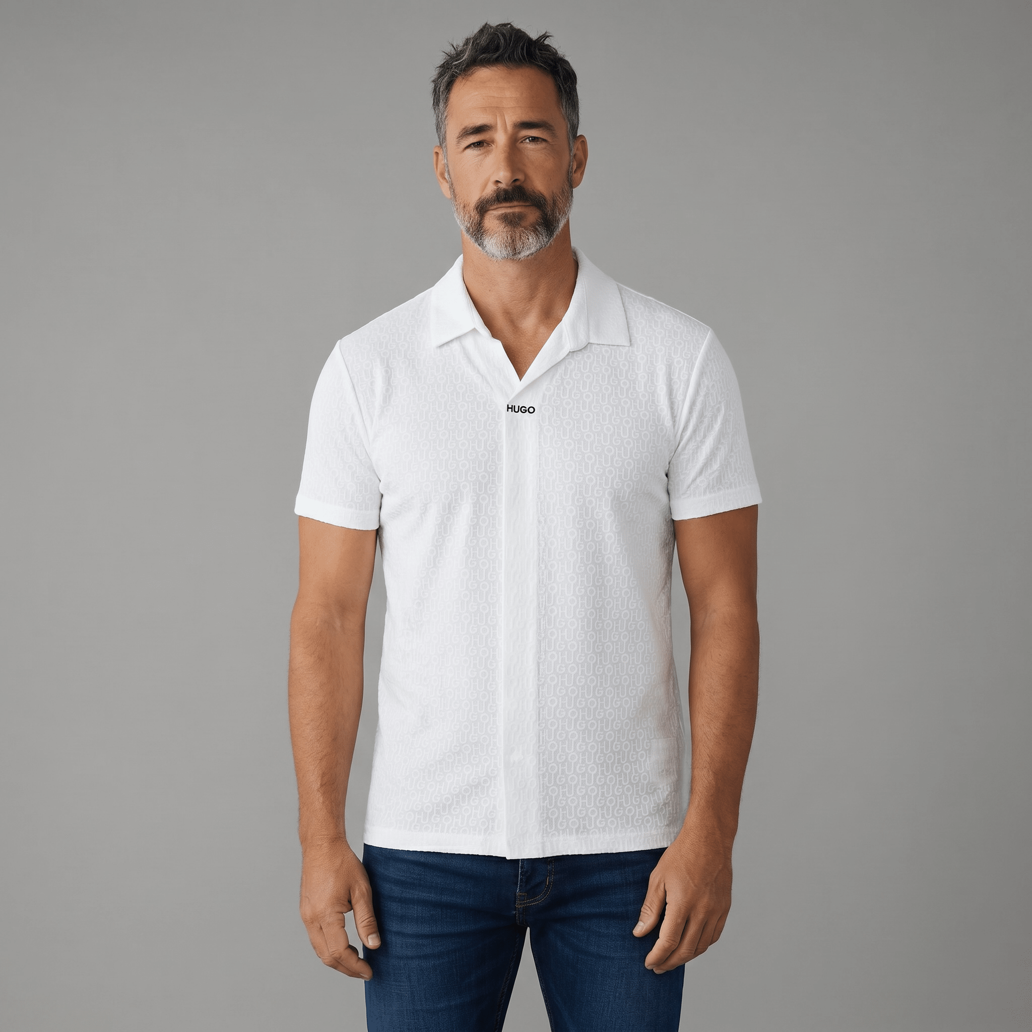 HUGO White Monogram Shirt 🤍✨ Clean Luxury Essential - MASTERPIECE