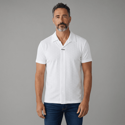 HUGO White Monogram Shirt 🤍✨ Clean Luxury Essential - MASTERPIECE