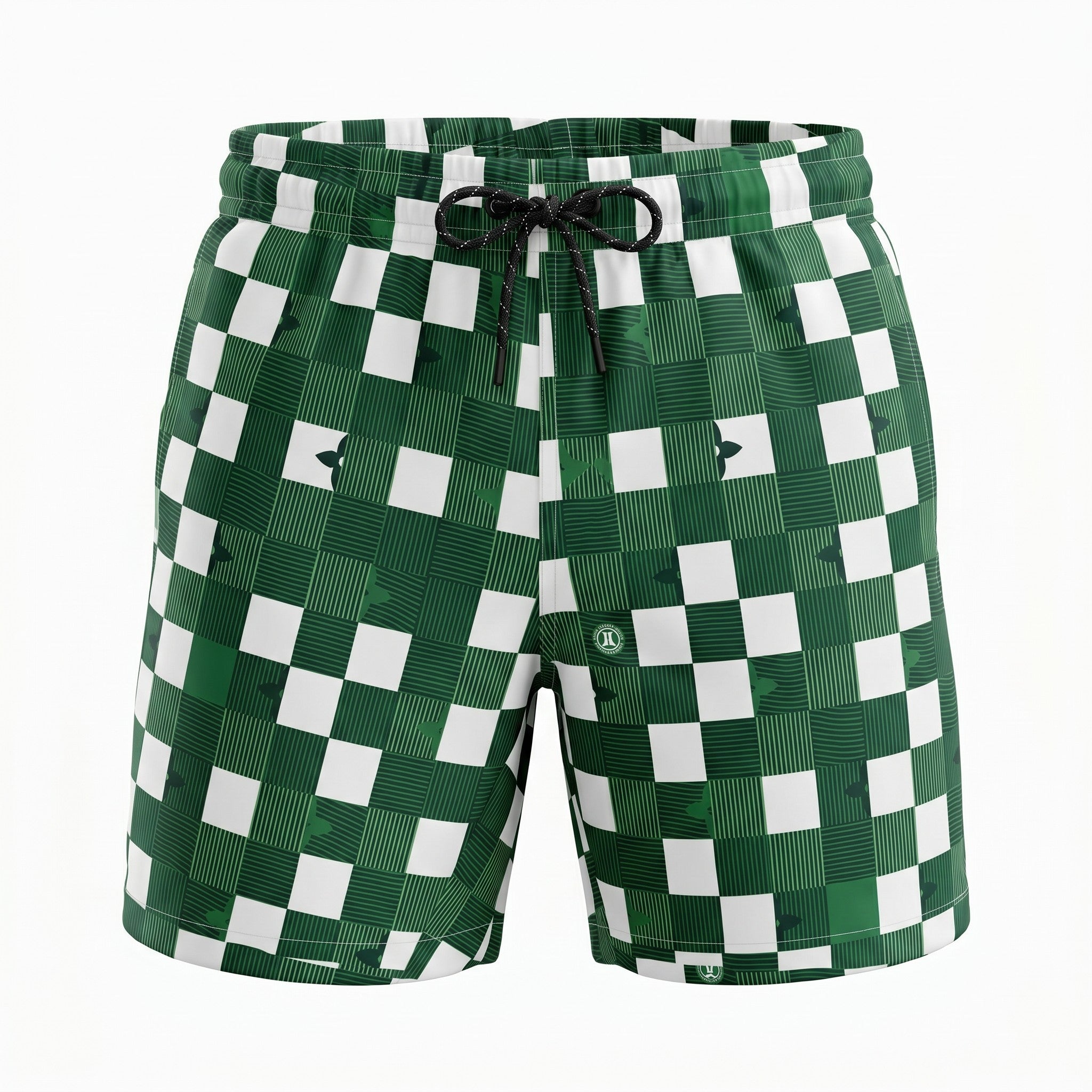 Louis Vuitton Damier Check Swim Shorts – Green & White 💚🏖️🌊