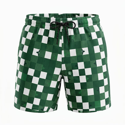 Louis Vuitton Damier Check Swim Shorts – Green & White 💚🏖️🌊