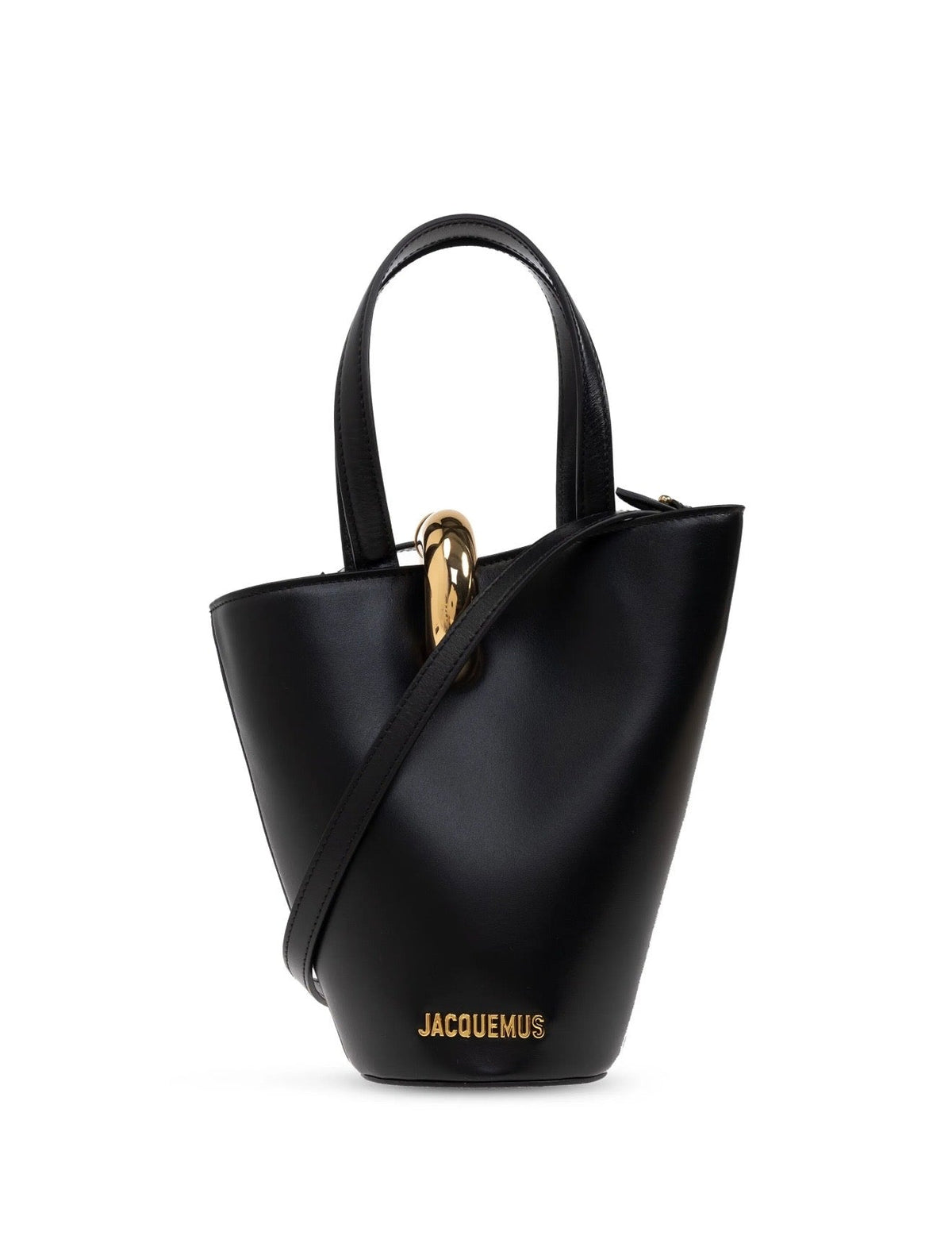 Jacquemus Black Bucket Bag 🖤✨ Gold Accent Mini Luxury Handbag - MASTERPIECE