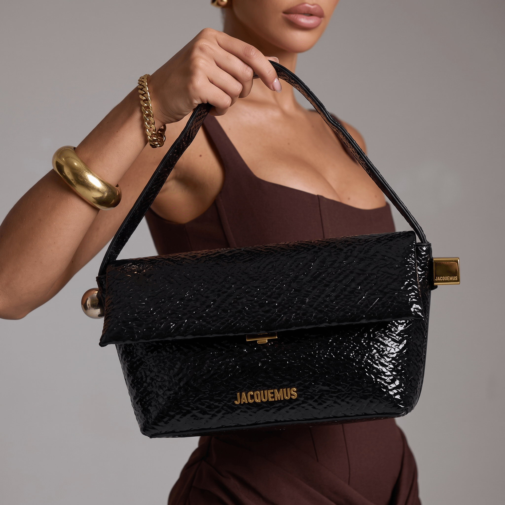 🖤 Jacquemus Patent Leather Shoulder Bag - MASTERPIECE