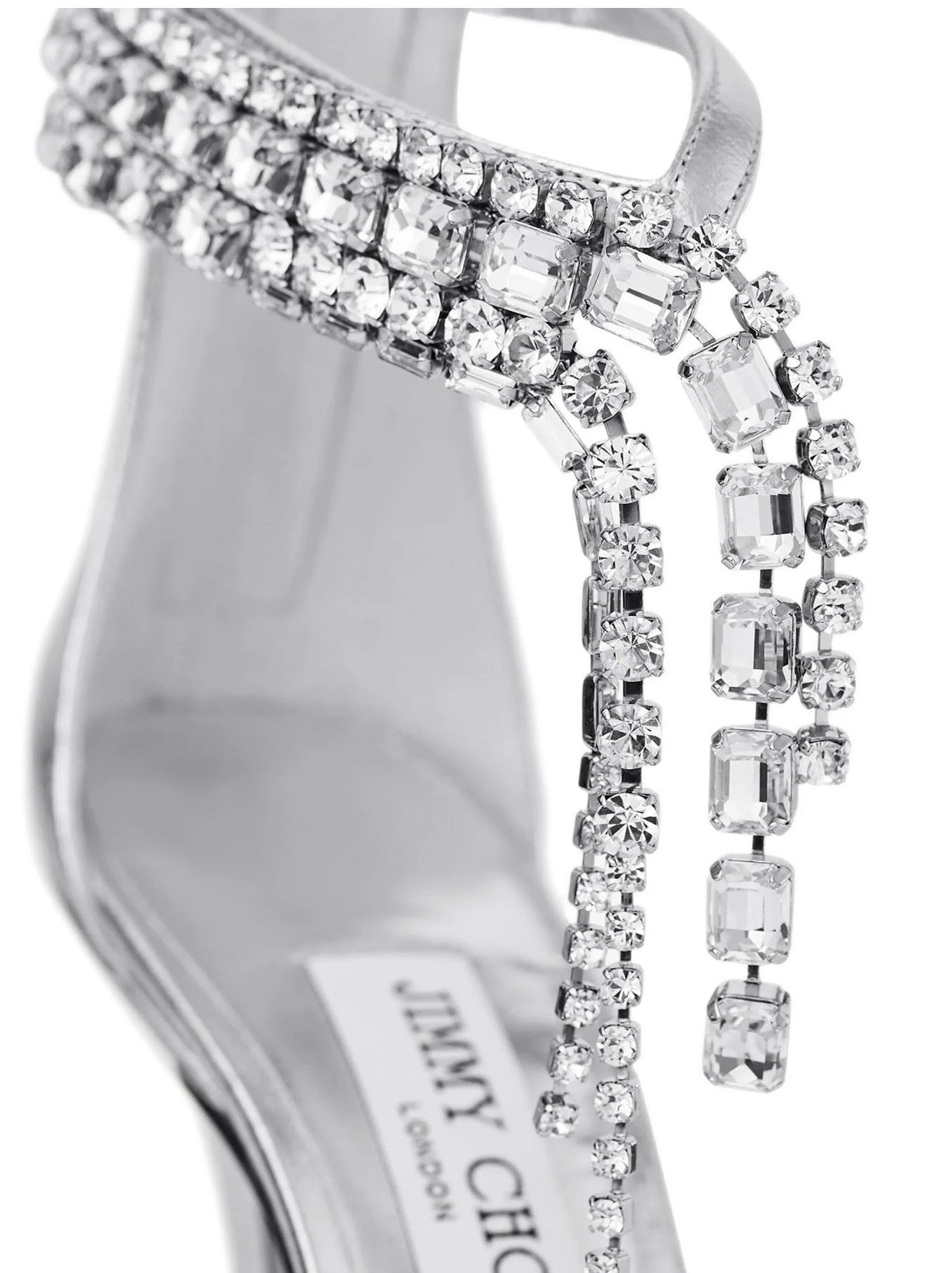 Jimmy Choo Crystal Fringe Heeled Sandals – Silver Glam Edition ✨👠 - MASTERPIECE