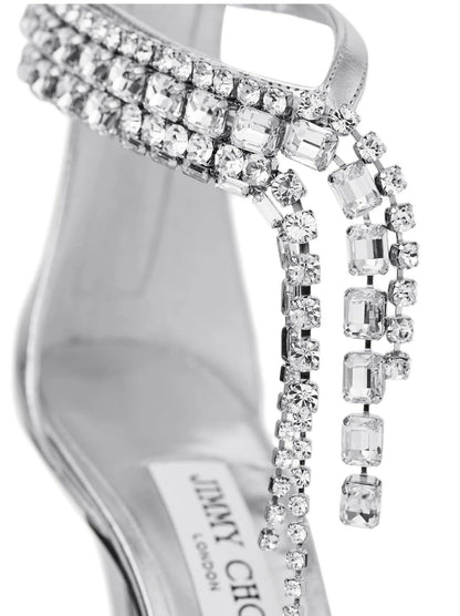 Jimmy Choo Crystal Fringe Heeled Sandals – Silver Glam Edition ✨👠 - MASTERPIECE