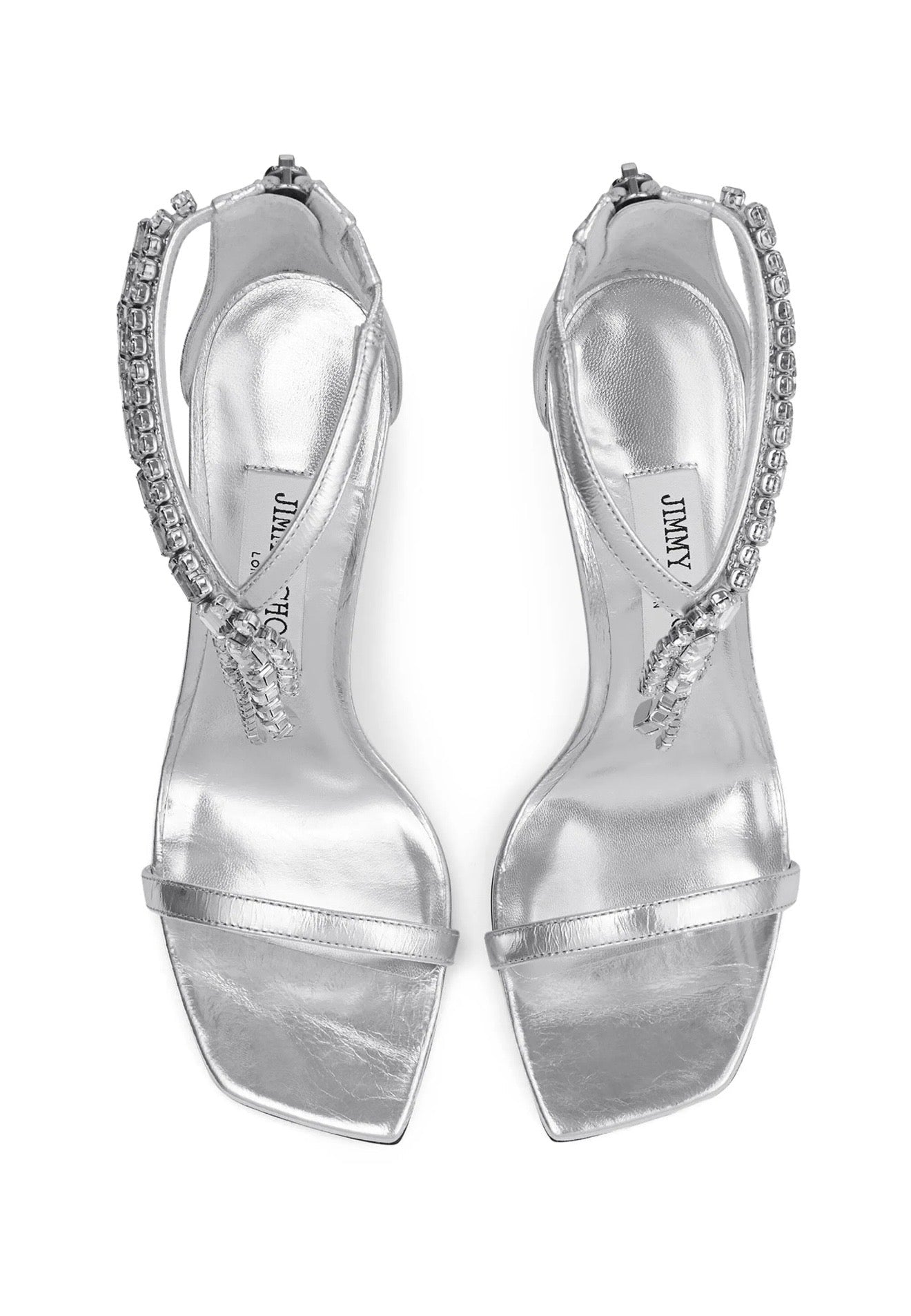 Jimmy Choo Crystal Fringe Heeled Sandals – Silver Glam Edition ✨👠 - MASTERPIECE