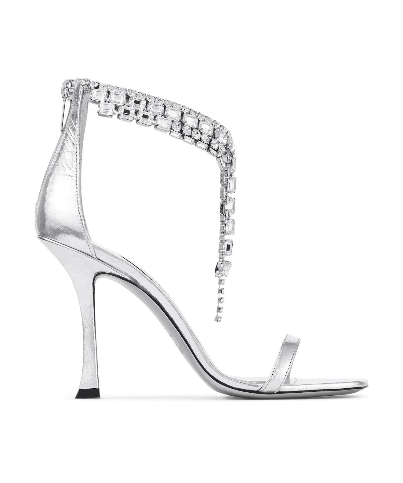 Jimmy Choo Crystal Fringe Heeled Sandals – Silver Glam Edition ✨👠 - MASTERPIECE