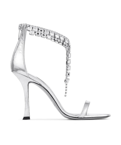 Jimmy Choo Crystal Fringe Heeled Sandals – Silver Glam Edition ✨👠 - MASTERPIECE