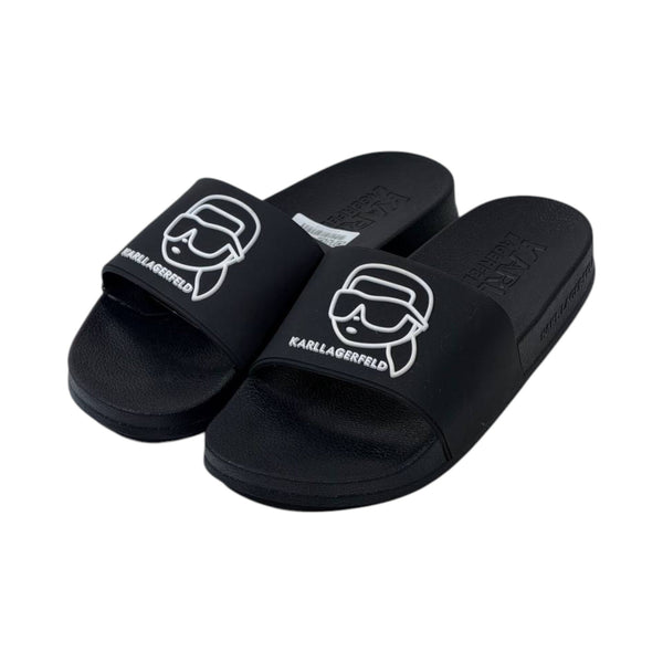 🖤 Karl Lagerfeld IKONIK Slide Sandals – Signature Black Edition