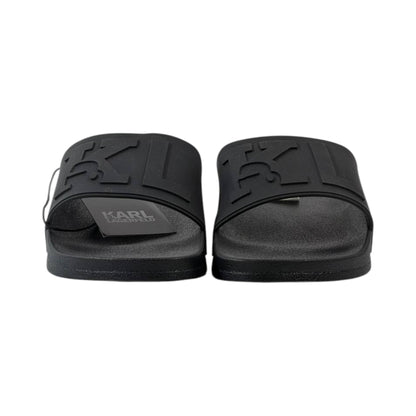 🖤 Karl Lagerfeld Monogram Slide Sandals – All Black Luxury Edition - MASTERPIECE
