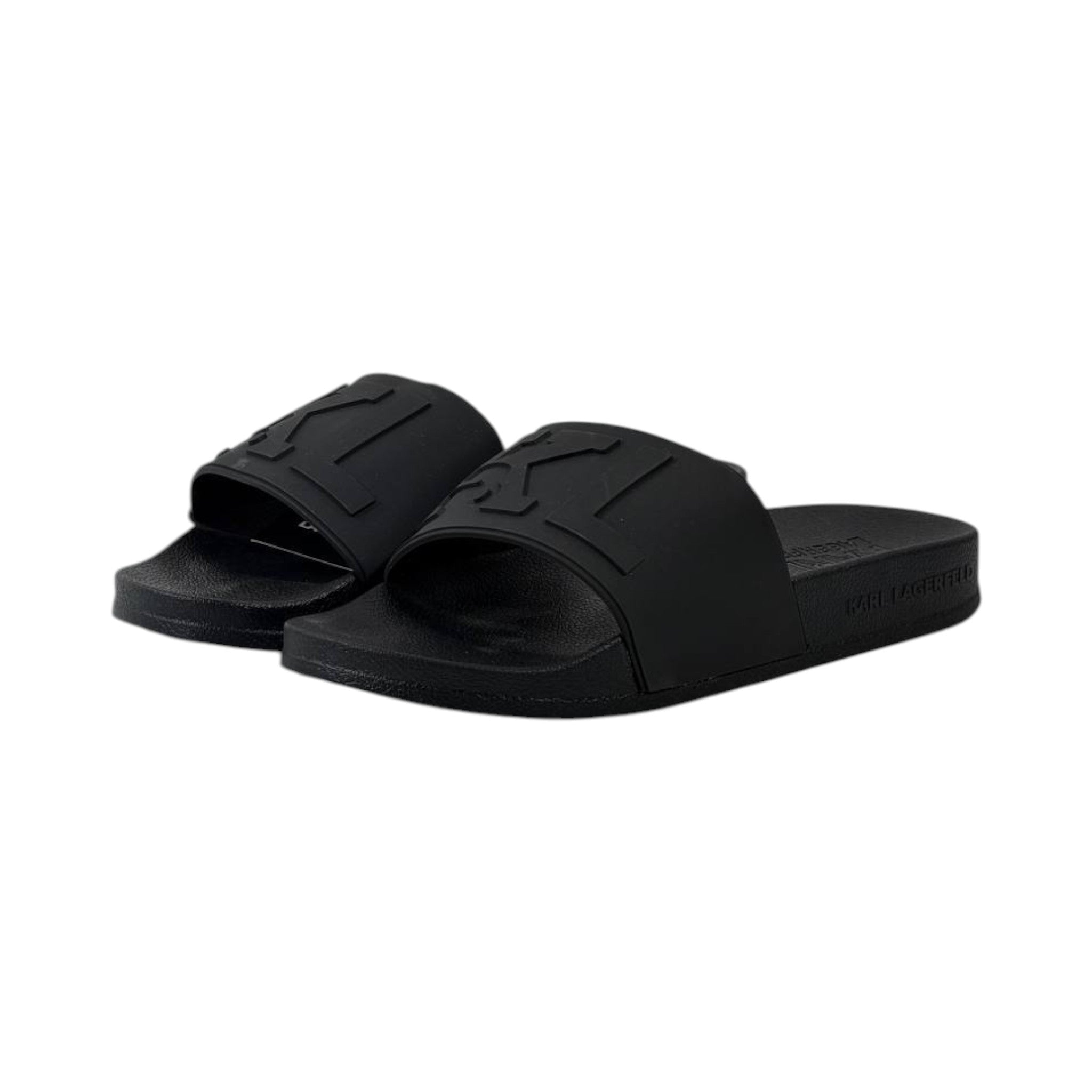 🖤 Karl Lagerfeld Monogram Slide Sandals – All Black Luxury Edition - MASTERPIECE
