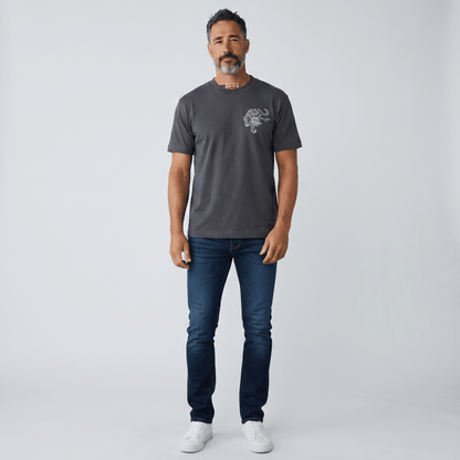Kenzo Grey Tiger Back Print T-Shirt – Minimal Front | Statement Streetwear 🐅 - MASTERPIECE