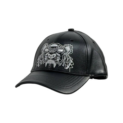 Kenzo Tiger Black Leather Cap – Premium Embroidered Edition 🐯🖤 - MASTERPIECE