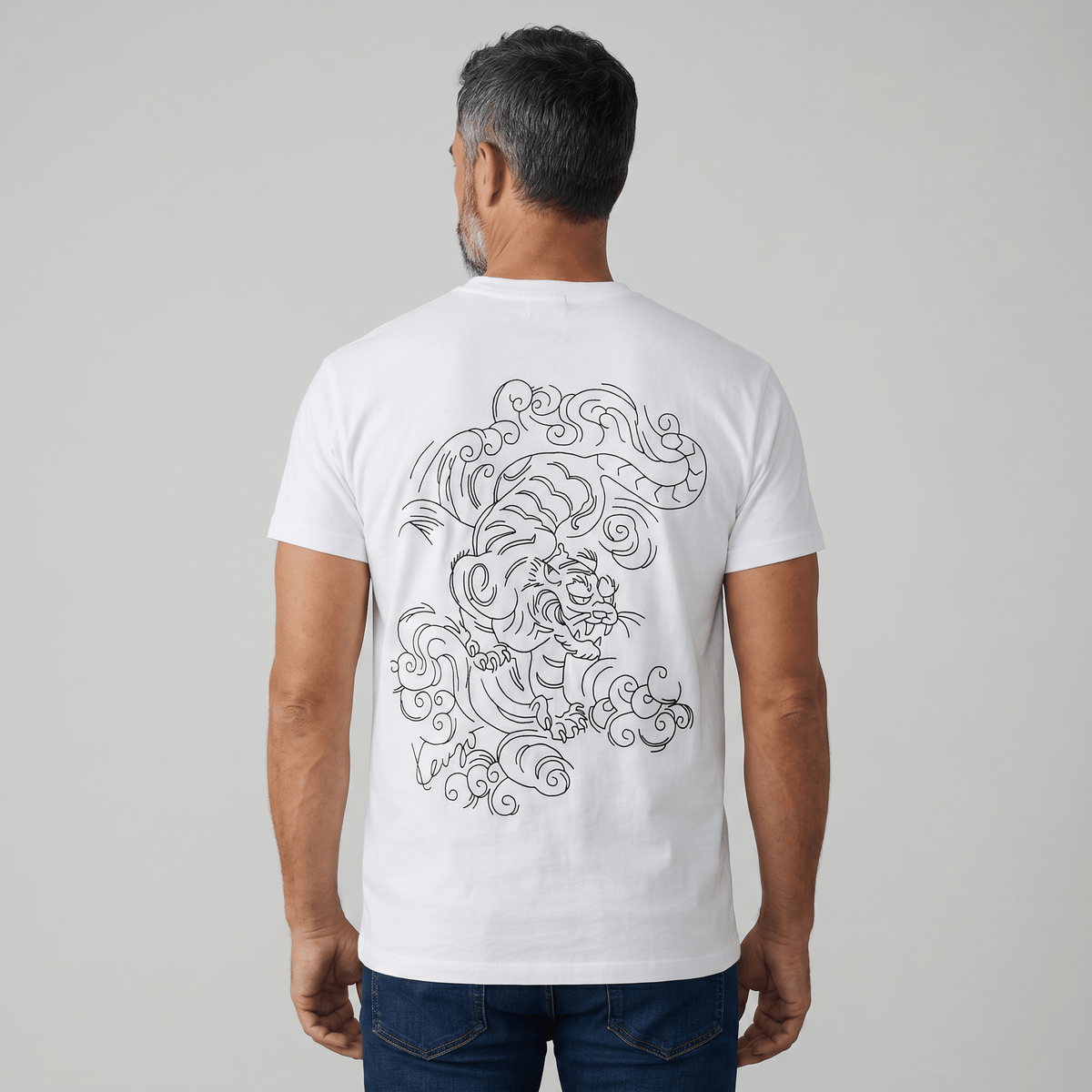 Kenzo White Tiger Graphic T-Shirt – Minimal Front / Statement Back 🐯🤍 | Premium Designer Tee - MASTERPIECE