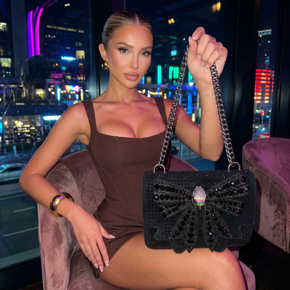 🖤 Kurt Geiger Crystal Bow Chain Crossbody Bag 🖤 - MASTERPIECE