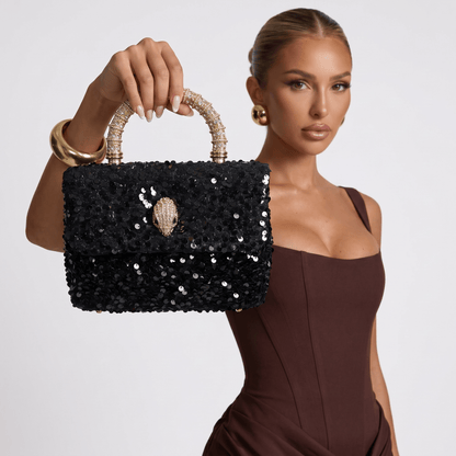 ✨ Kurt Geiger Crystal Kensington Top Handle Bag – Midnight Glam Edition ✨ - MASTERPIECE
