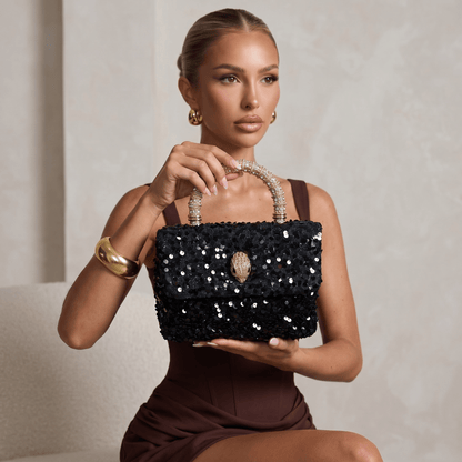 ✨ Kurt Geiger Crystal Kensington Top Handle Bag – Midnight Glam Edition ✨ - MASTERPIECE