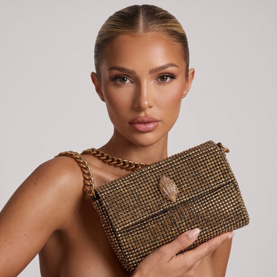 Kurt geiger Crystal Mesh Bag – Gold ✨ - MASTERPIECE