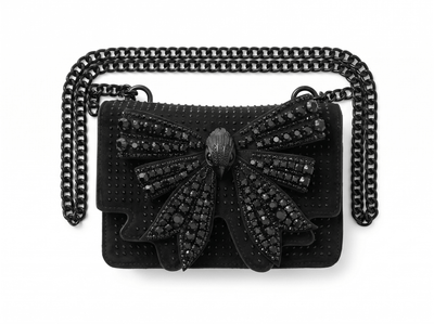 Kurt Geiger Kensington Crystal Bow Crossbody — Black - MASTERPIECE