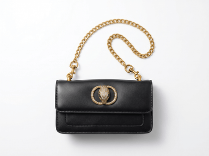 🖤 Kurt Geiger Kensington Leather Crossbody Bag – Black & Gold Luxe Edition ✨ - MASTERPIECE