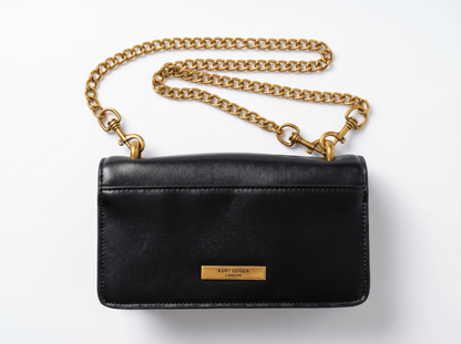 🖤 Kurt Geiger Kensington Leather Crossbody Bag – Black & Gold Luxe Edition ✨ - MASTERPIECE