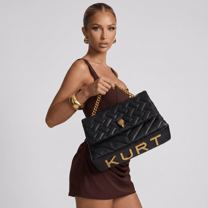 Kurt Geiger Large Kensington Black Quilted Bag – Gold Chain 🖤✨ - MASTERPIECE