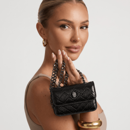 Kurt Geiger Mini Kensington Black Quilted Bag – Chain Detail 🖤✨ - MASTERPIECE