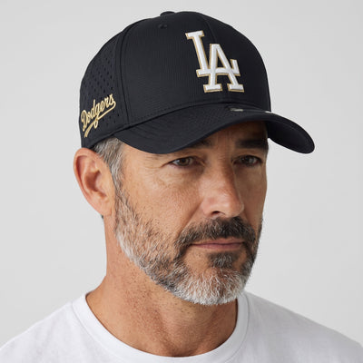 LA Dodgers Perforated Cap — Black & Gold