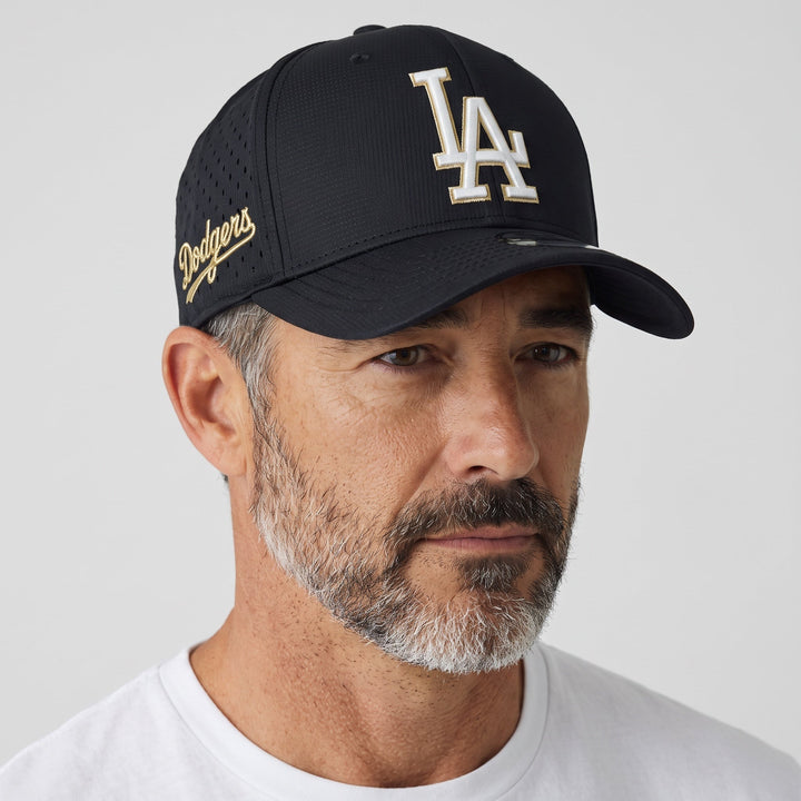LA Dodgers Perforated Cap — Black & Gold