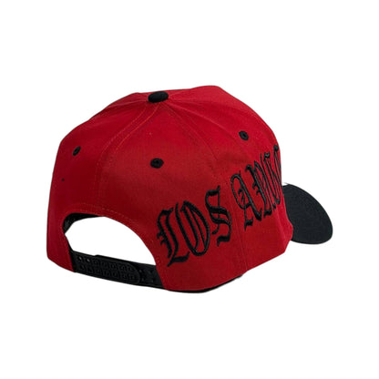 LA Dodgers Red & Black Embroidered Cap – Bold Streetwear Snapback 🔴🖤 - MASTERPIECE