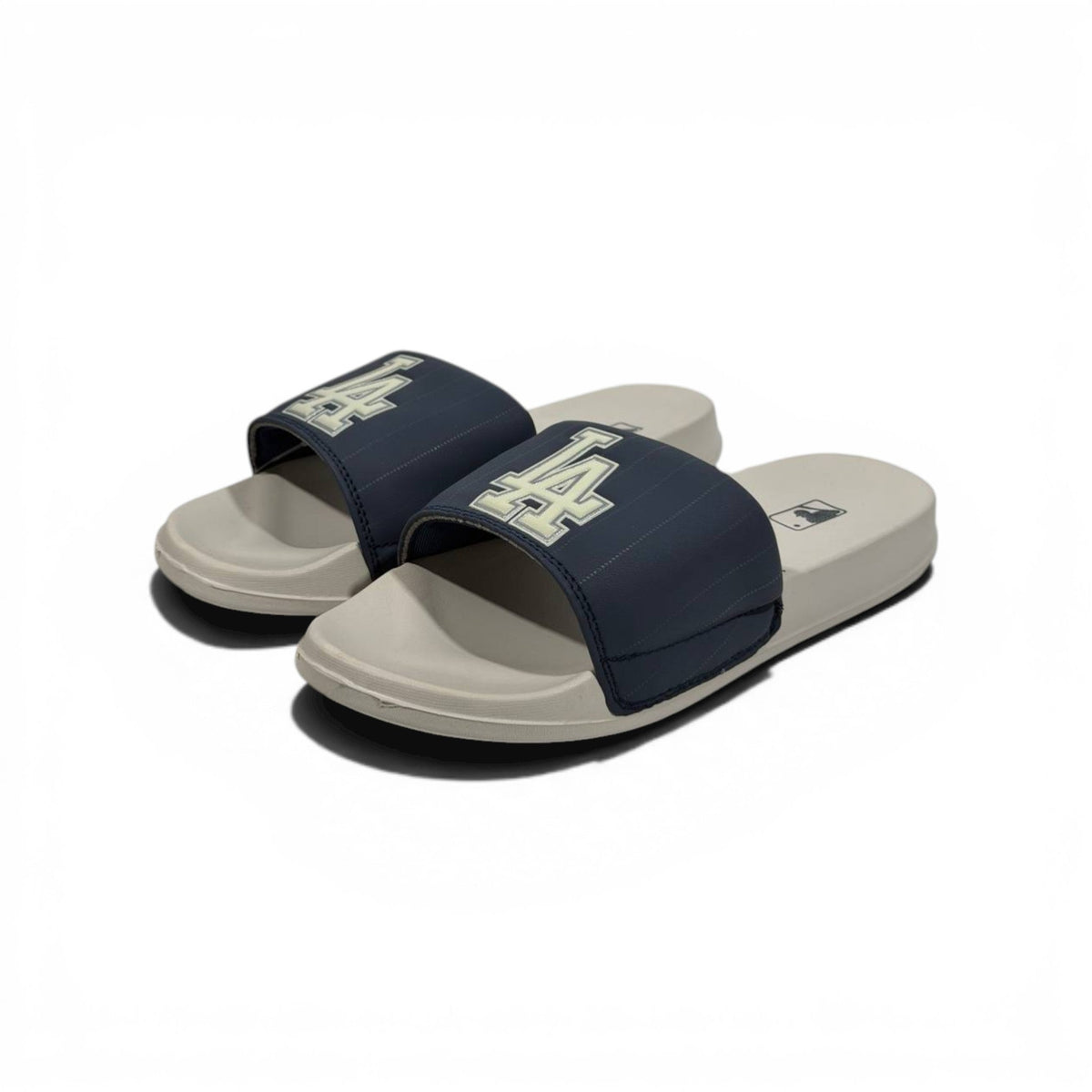 ⚾ LA Logo Slides – Navy & Beige Street Comfort Edition - MASTERPIECE