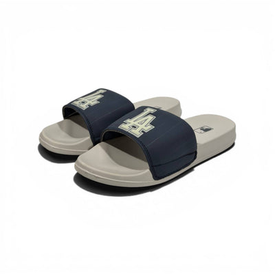⚾ LA Logo Slides – Navy & Beige Street Comfort Edition - MASTERPIECE