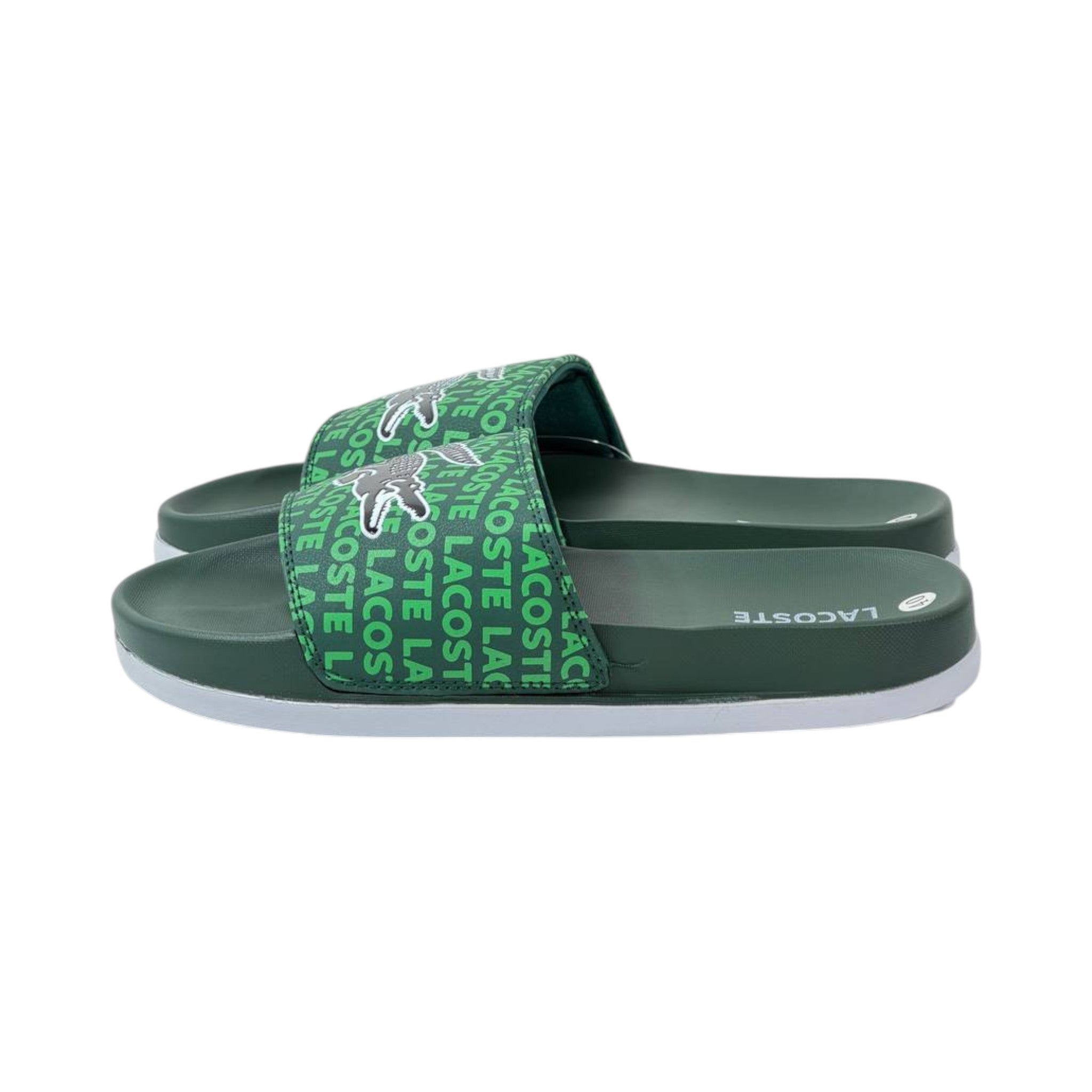 🐊 Lacoste All-Over Logo Slides – Forest Green Statement Edition 💚✨ - MASTERPIECE