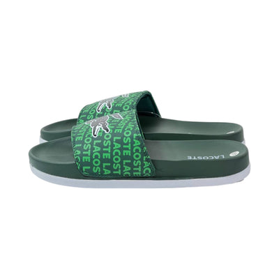 🐊 Lacoste All-Over Logo Slides – Forest Green Statement Edition 💚✨ - MASTERPIECE