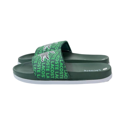 🐊 Lacoste All-Over Logo Slides – Forest Green Statement Edition 💚✨ - MASTERPIECE