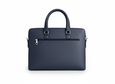 LACOSTE Classic Leather Briefcase 💼🔵 | Minimal Executive Edition - MASTERPIECE