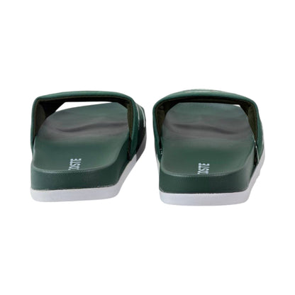 🐊 Lacoste Crocodile Pattern Slides – Forest Green Edition 💚✨ - MASTERPIECE