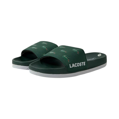 🐊 Lacoste Crocodile Pattern Slides – Forest Green Edition 💚✨ - MASTERPIECE