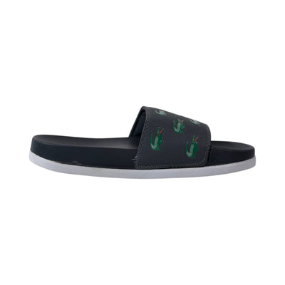 🐊 Lacoste Crocodile Print Slides – Midnight Black Edition 🖤✨ - MASTERPIECE