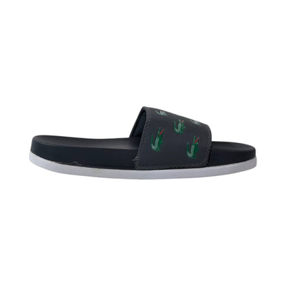 🐊 Lacoste Crocodile Print Slides – Midnight Black Edition 🖤✨ - MASTERPIECE