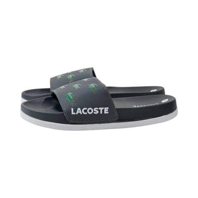 🐊 Lacoste Crocodile Print Slides – Midnight Black Edition 🖤✨ - MASTERPIECE