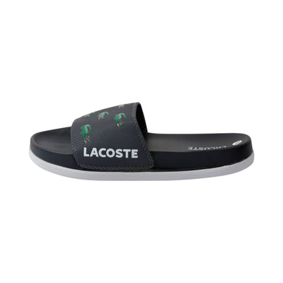 🐊 Lacoste Crocodile Print Slides – Midnight Black Edition 🖤✨ - MASTERPIECE